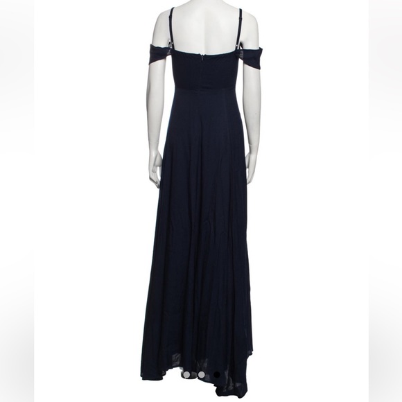 Reformation poppy navy blue maxi off the should sweetheart neckline gown - Picture 7 of 7